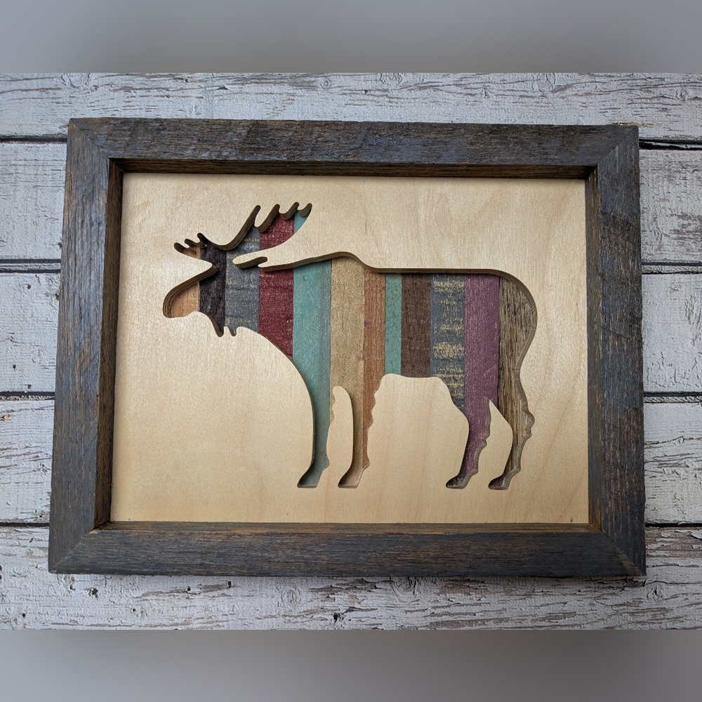 Handmade Moose Wood Art